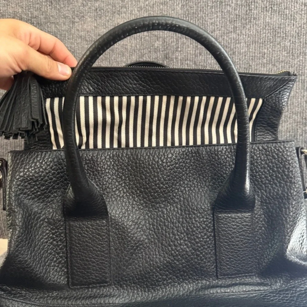 Kate Spade Cobble Hill Little Minka Black Pebbled Leather Satchel Crossbody Bag